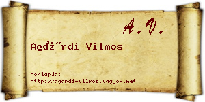 Agárdi Vilmos névjegykártya